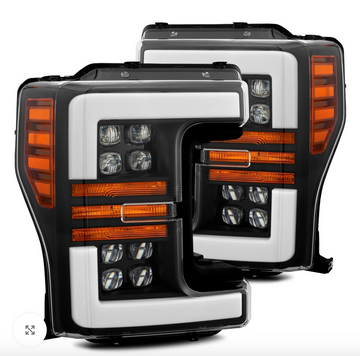 17-19 Super Duty AlphaRex NOVA-Series LED Projector Headlights Black